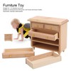 Agatige Wooden Dollhouse Furniture, Dollhouse Miniature Cabinet Chest of Drawer