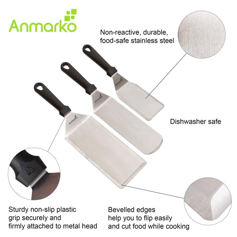 Griddle Spatula Set - Stainless Steel Metal Spatula and Griddle