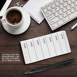 ZJchao Sello para Ropa Personalizado, 200Pcs nombre de la etiqueta de costura blanca tejida personalizada corte ropa libre escribir etiquetas para guardería etiquetas para ropa etiquetas de cuidado