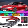 Nilight 4Pcs Car Underglow Neon Accent Strip Lights 256 LEDs