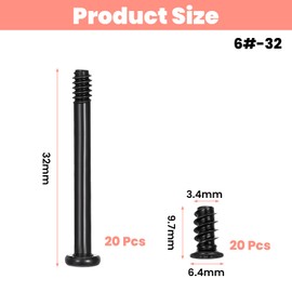 PC Fan Screws Computer Cooling Fan Mount Screws, Cross Recessed Head Self Tapping Stainless Steel Screw Case Long Short Screw Kit (#6-32x30mm 20 Pcs / M5x10mm 20 Pcs)