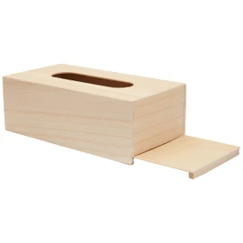 Artemio Box of tissues with Wood Base, B, Beige, 25 x 13 x 9 cm