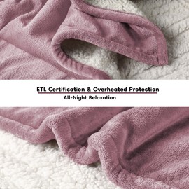 LaffyLo Electric Heated Blanket Full Size - 72"x84", Soft Flannel Heating Blanket, 10 Heating Levels, 1-12 H Auto Shut Off, Breathable Warm and Washable for Bed, Purple