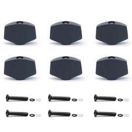 harpfeas 6PCS Metal Small Square Shape Guitar Tuning Peg Buttons,Tuning Key Button Heads Tuners Machine Handle for Folk Electric and Acoustic Guitar (Black)
