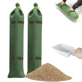 Estresen 2 x Sandbags for Filling with 1 x Shovel, 90 x 20 cm Silo Sandbags Unfilled, UV-Resistant Reusable Flood Sandbag with Handles Flood Protection Water Barrier