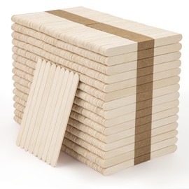WISYOK 1500 Pcs Wooden Popsicle Sticks for Crafts, 4.5 Inch Wooden Craft Sticks, Lollipop Sticks, Treat Sticks Ice Cream Sticks for Creative Designs or DIY Craft, Home Art Projects