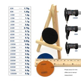 Visxcnu Pack of 24 Sandpaper 50 mm Velcro, Grit 1000/1500/2000/3000/4000/5000 Grits, Sanding Pad Round Without Hole Wet Dry Sanding Discs Random Orbital Sander Set for Car Metal Wood