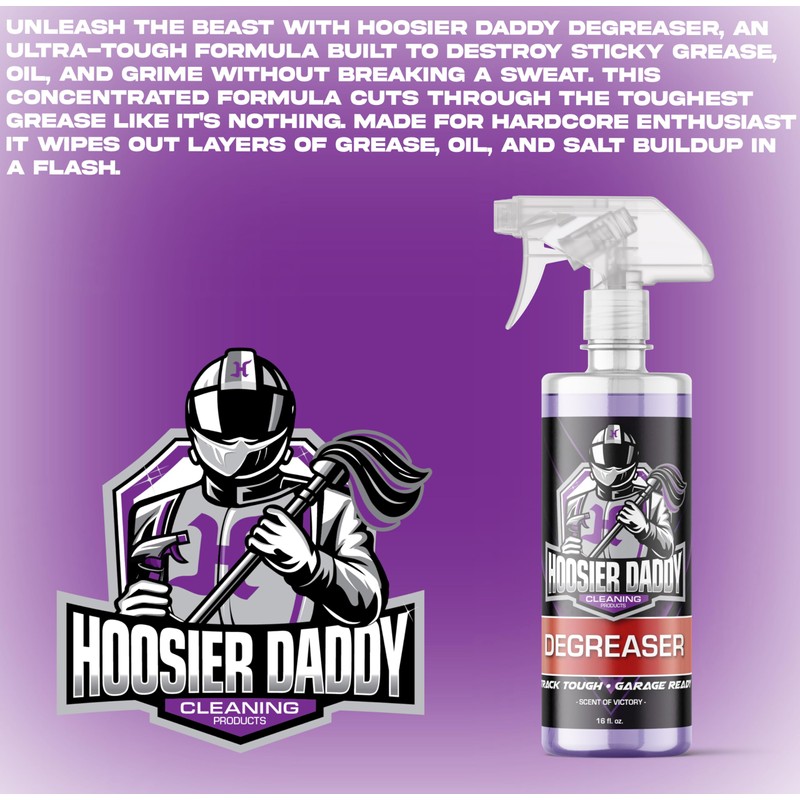 Hoosier Daddy 16oz Degreaser - Ultra-Tough Formula Destroys Grease, Oil,