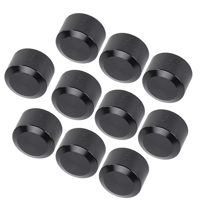 10PCS Motorcycle Head Bolt Cover Black Flat CNC Aluminum Engine