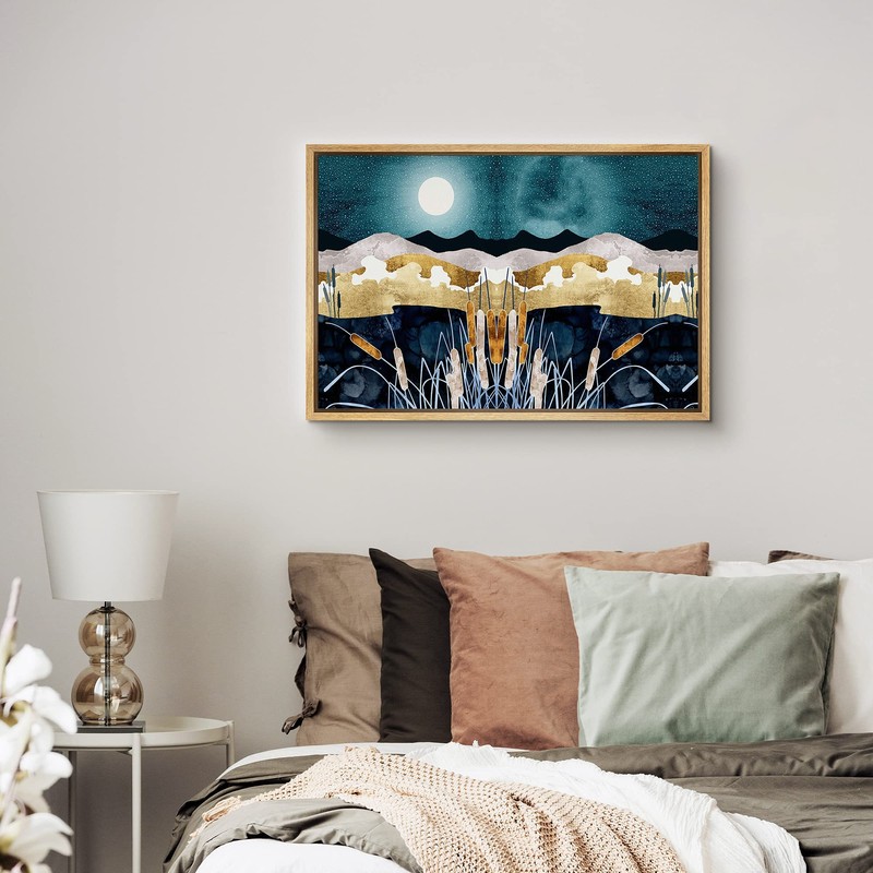 SIGNFORD Framed Canvas Home Artwork Decoration Abstract Mountain Nature Scenery