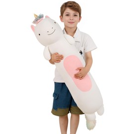 Dalmao 90 cm Long Unicorn Plush Cushion, Unicorn Soft Toy, Cuddly Toy, Cute Plush Toy, Sleeping Pillow, Gifts for Children, Birthdays, Easter