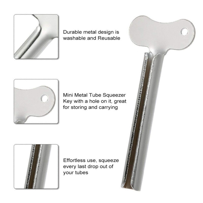 Toothpaste Squeezer, 3 Packs Stainless Metal Toothpaste Tube Squeezers Roll-up