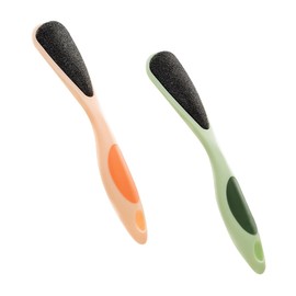 WOONEKY 1set Handle Foot Files Double-sided Callus Remover Scrapers Ergonomic Foot Care Tool Toast