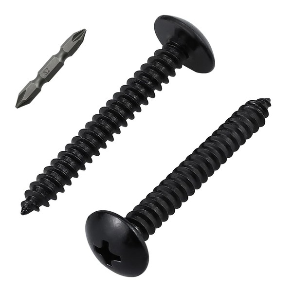 50 Pack #8 x 2 Black Truss Head Self Tapping