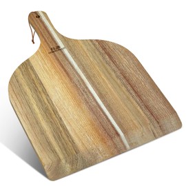 G.a HOMEFAVOR Acacia Wood Pizza Peel for Kitchen, 12 Inch x 14 Inch Large Pizza Paddle for Food Transferring & Serving, Wooden Cutting Board for Baking Homemade Pizza and Bread