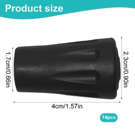 EBHO Pack of 14 Walking Poles, Rubber Buffers, Hiking Poles, Rubber Buffers, for All Common Nordic Walking Poles, Trekking Poles, Rubber Buffer with a Diameter of 11 mm