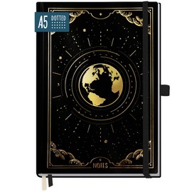 paper&you® Premium Bullet Journal Dotted A5 "New Adventures" Notebook Dotted, 188 Pages Extra Thick Paper, Diary with Dot Grid - Sustainable and Climate Friendly