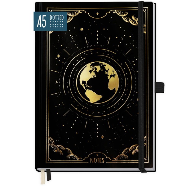 paper&you® Premium Bullet Journal Dotted A5 "New Adventures" Notebook Dotted,