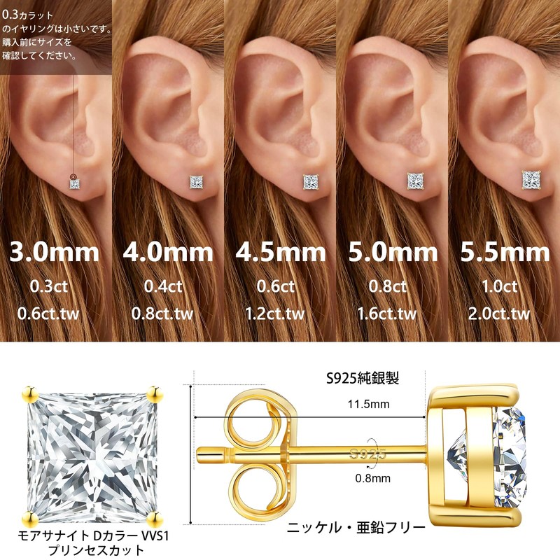 KRKC & CO Moissanite Earrings for Women, 0.8 ct-2 Ct,