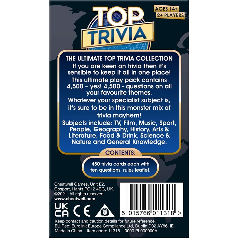 Cheatwell Games Ultimate Top Trivia | 4500 Questions