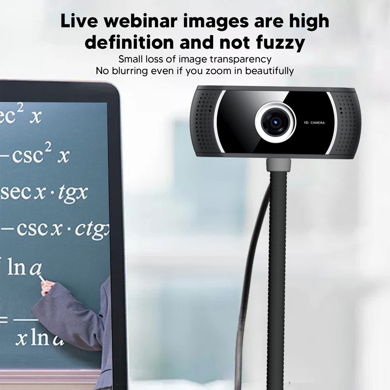 HD Webcam, USB Webcam with Manual Focus and Microphone, USB