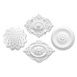 MARBET DESIGN Stucco Rosette Made of EPS Styrofoam - Ceiling Rosette White, Decorative Element, Stucco (R-16, Diameter 28 cm) Wall Decoration Living Room Ceiling Polystyrene Round