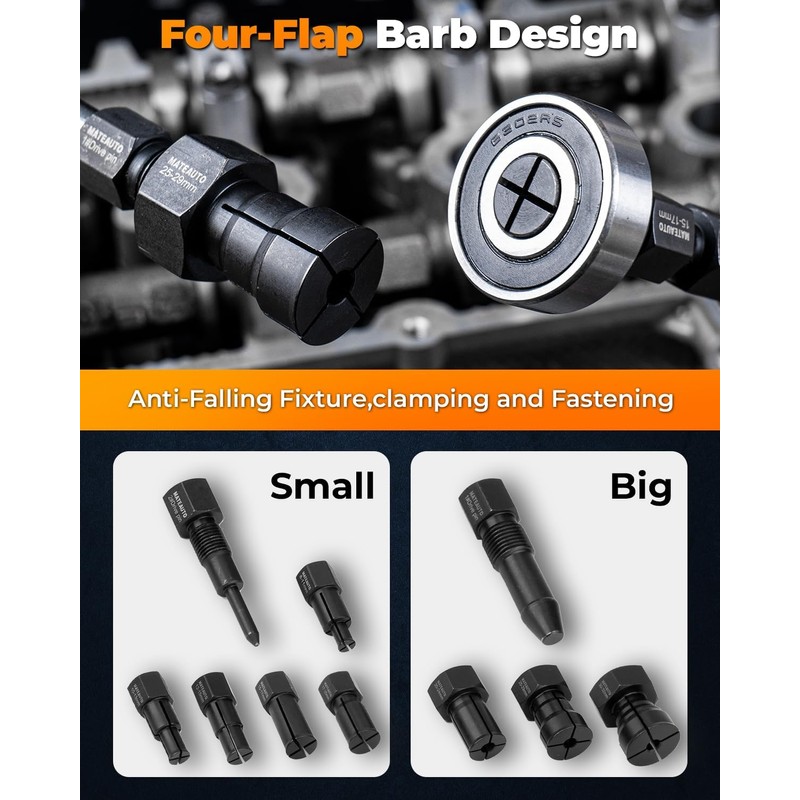12pcs Motorcycle Blind Hole Collet Bearing Puller Set, Internal Bearing
