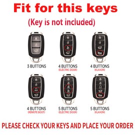 TECART Luminous Strip Key Fob Cover Case Fit for Hyundai Palisade Elantra GT Accent Kona Santa Fe Veloster 2025 key Cover, 4 Button-remote Boot-black