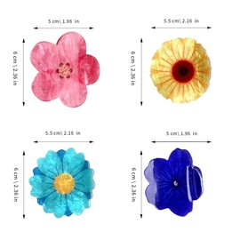 Cute Flower Hair Clips,Fashion Acrylic Hair Clip,Big Claw Clips for Women,Blue