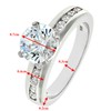 Silver Cubic Zirconia Engagement Ring with Cubic Zirconia shoulders M