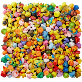 ValenLyra 100 Pack Rubber Duck for Jeeps Ducking - 2" Bulk Floater Duck for Kids - Baby Bath Toy Assortment with Bag - Party Favors, Bath Time, Birthdays, and More (100 Varieties)