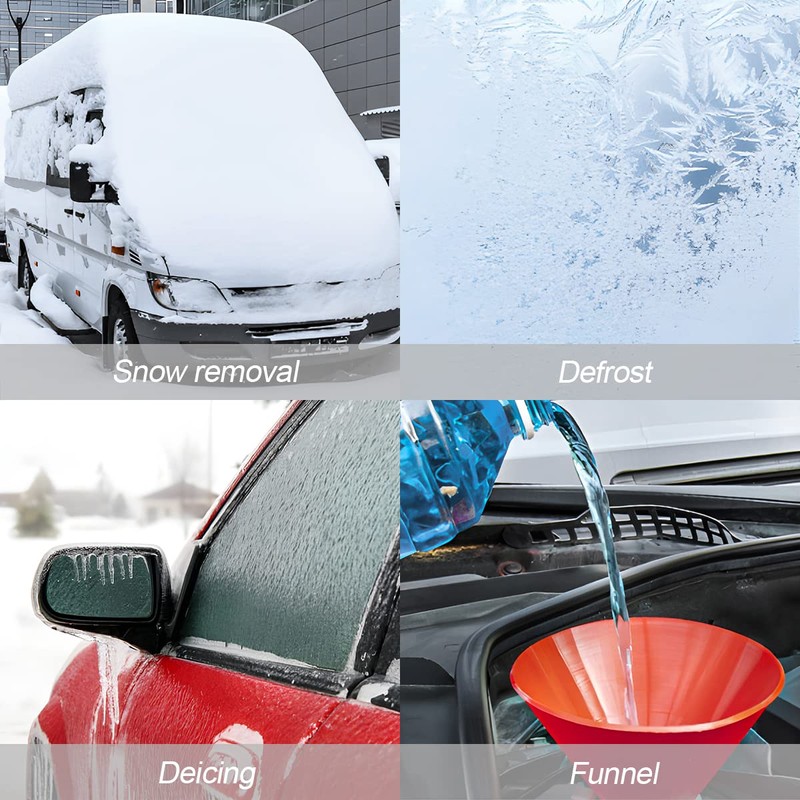 JNNJ 2 Pieces Round Ice Scraper, Windscreen Snow Remover, Car