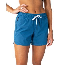 Maui Rippers Pantalones cortos de natación elásticos en 4 direcciones para mujer de 5 pulgadas, Azul Midnight, M