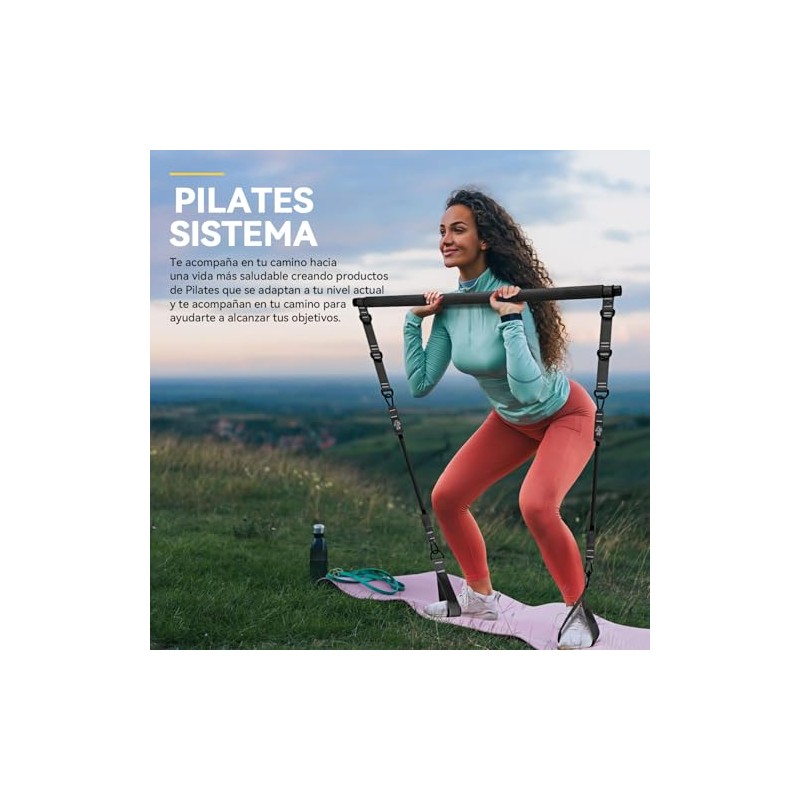 Kit de Pilates con Barra y Bandas de Resistencia, Ideal