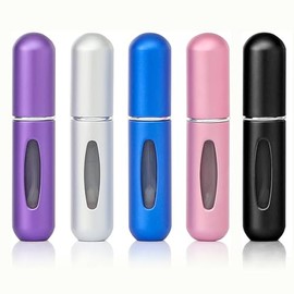 OUMOR 5PCS Perfume Travel Refillable Atomizer Bottle, Pocket Perfume Atomizer Cologne Travel Bottle Sprayer for Daily Use