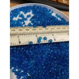 Murano Transparent Light Blue Capri Glass Seed Bead African Indian Trade Murano Vintage - 100 grams