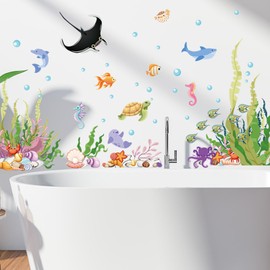 Mestiker Wall Sticker Whale, Whale, Sea Creatures, Children's Room, Bathroom, Cute, Sea Animals, Devilfish, Removable Wallpaper Sticker, Fashionable, Nordic, Whale, Interior, Kindergarten, Nursery