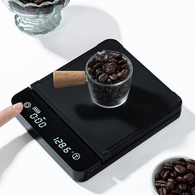 Digital Coffee Scale with Timer Waterproof Touch Screen Rechargeable 3kg/0.1g
