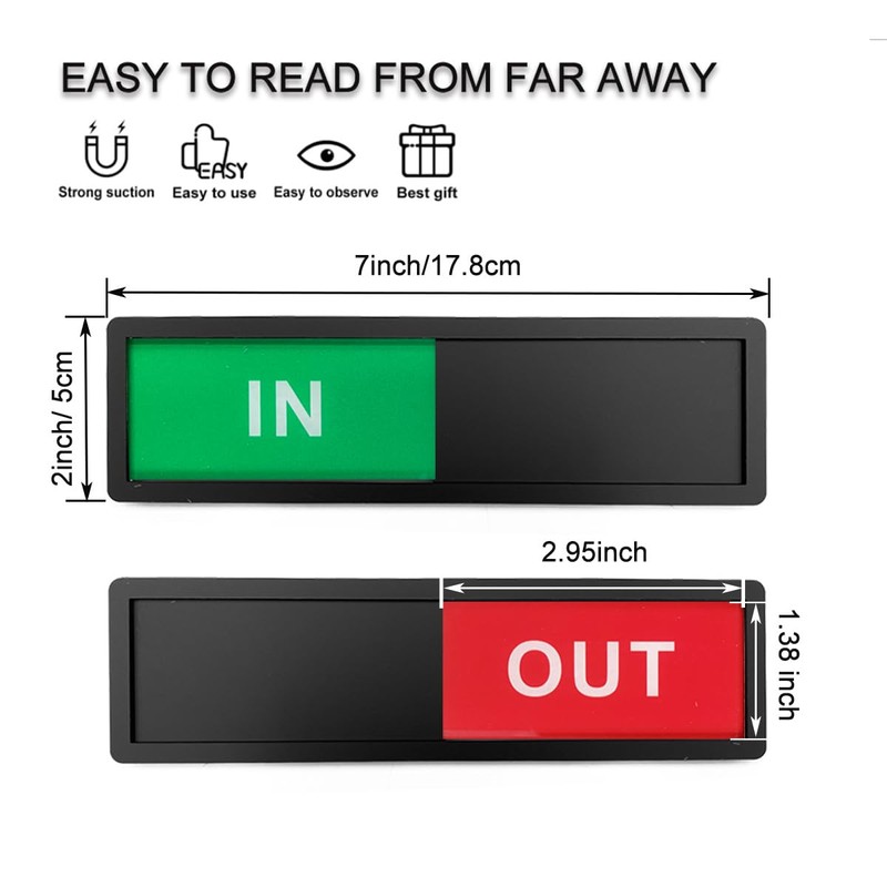 LICQIC Privacy Sign, OCCUPIED/VACANT - Sliding Door Sign for Home