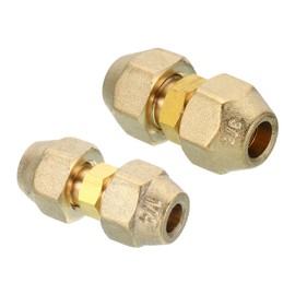 PATIKIL Pipe Extension Connection Set, 2 Pieces Weld-Free AC Copper Pipe Coupling Adapter with Union Nut for Copper Pipe Diameter 1/4 Inch and 3/8 Inch Refrigeration and Air Conditioning Technology