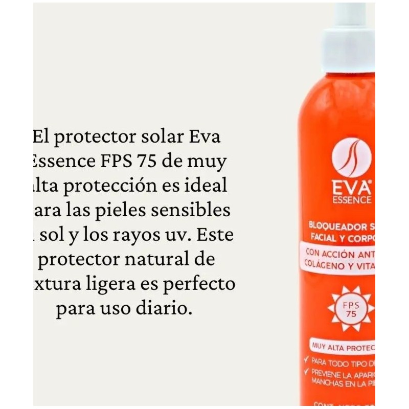 Bloqueador Solar Spf 75 Eva Essence 300ml
