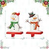 Glitzhome Christmas Stocking Holder, Set of 2 Metal Snowman Hanger