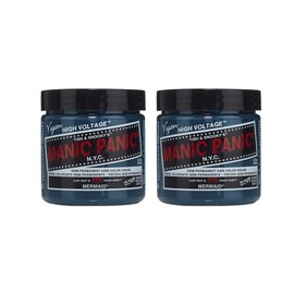 Manic Panic Mermaid Classic Cream, Vegan, Cruelty Free, Blue Semi Permanent Hair Dye, 2 x 118 ml