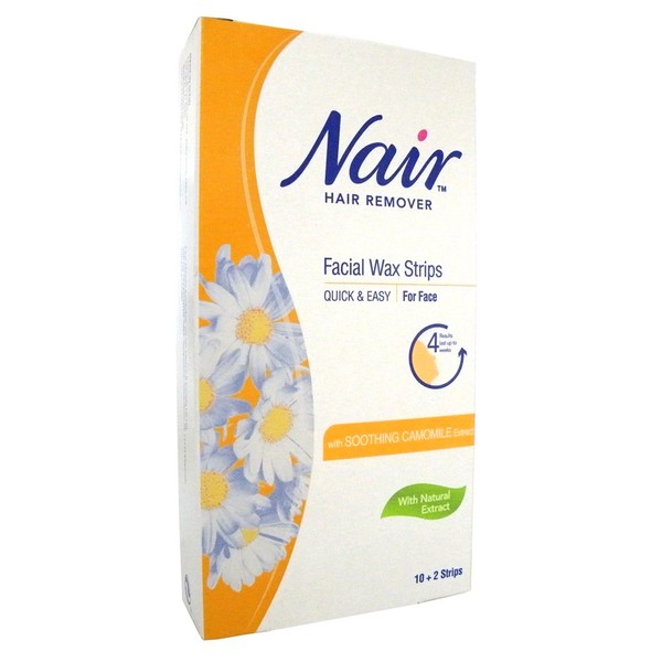 Nair 12 Facial Wax Strips with Camomile Extract - Pack