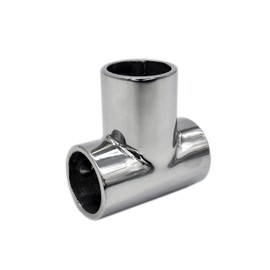MARINE CITY 304 Grade Stainless Steel Heavy Duty Tee Connector Hand Rail 45° / 60°/ 90° Fittings 3 Ways for 1 Inch Tube for Marines – Boats – Yachts – Kayaks (Pack of 2)