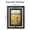 Egofine 2 Pack 4x6 Rotating Floating Picture Frames,Double-Sided Display with