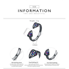 Jewellbox Adjustable Magic Lights Cone Ring in 925 Sterling Silver - Gift for Women Ladies Girls