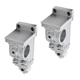 Mewutal 2pcs Drapery Sconce Silver Curtain Rod Holder Plastic Curtain Rod Bracket with 1-4/7 Inch Diameter Hole Drapery Rod Holders Drapery Rod Brackets for Window Decoration (Silver, Single Hole)