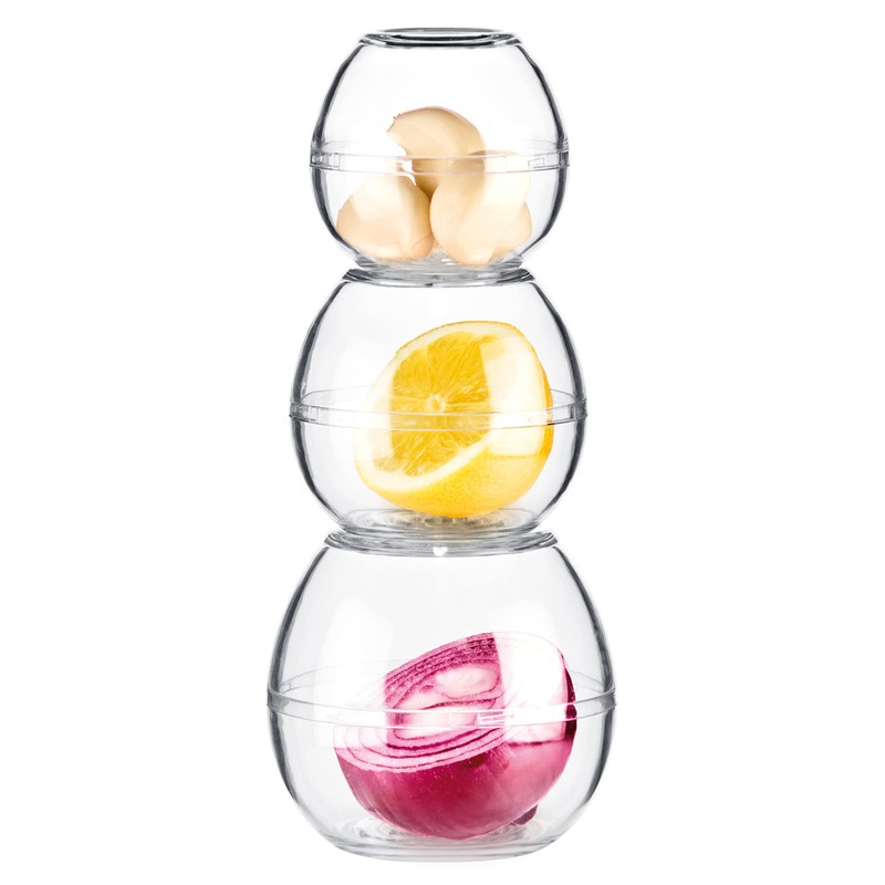 Tescoma Pack of 3 Clear Food Containers, 14.5 x 10.7