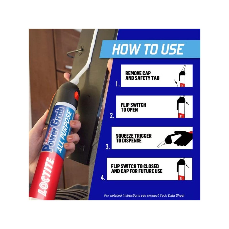 Loctite Power Grab Express All Purpose Construction Adhesive, Versatile Construction